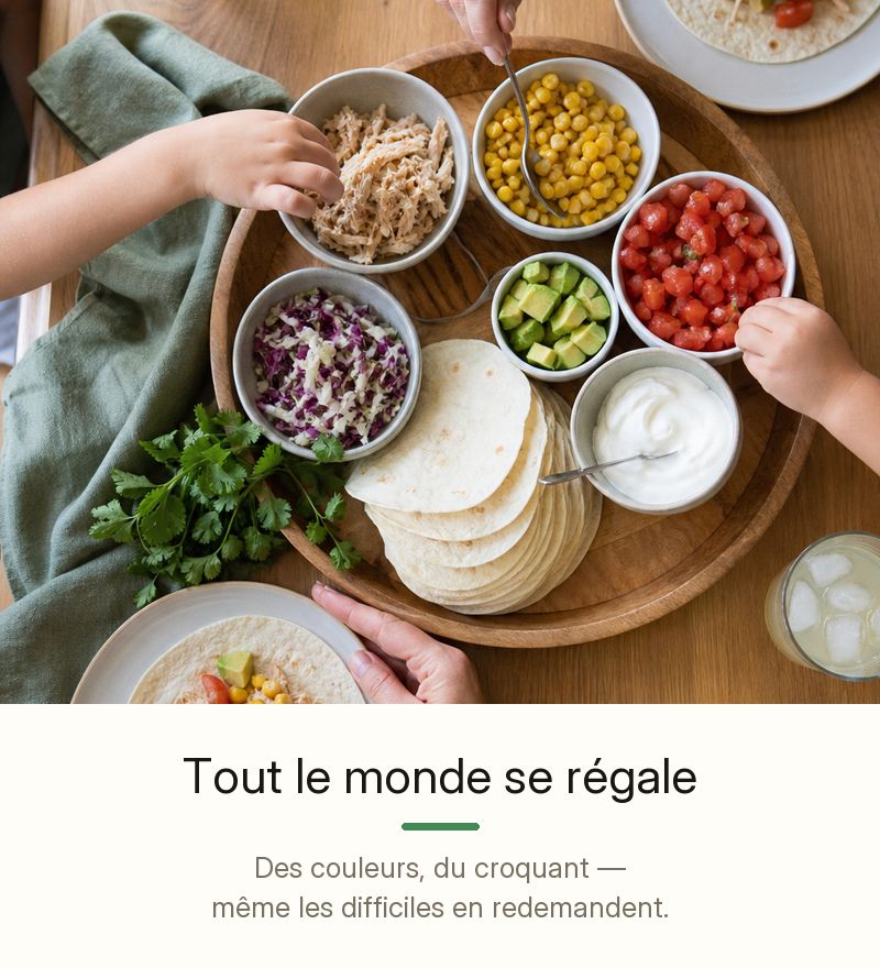 Tout le monde se régale — des couleurs, du croquant, même les difficiles en redemandent